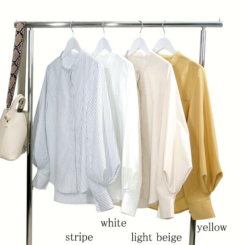 ブラウス トップス レディース 長袖 バンドカラー きれいめ スタンドカラー ボリューム袖 高見え |  | 16