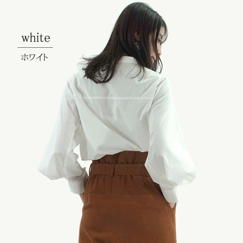 ブラウス トップス レディース 長袖 バンドカラー きれいめ スタンドカラー ボリューム袖 高見え |  | 09