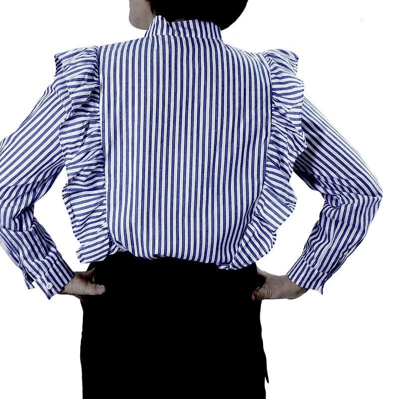 ブラウス フリル スタンド 長袖 春 オフィス 白 レディース シワになりくい ウォッシャブル 大人 |  | 02