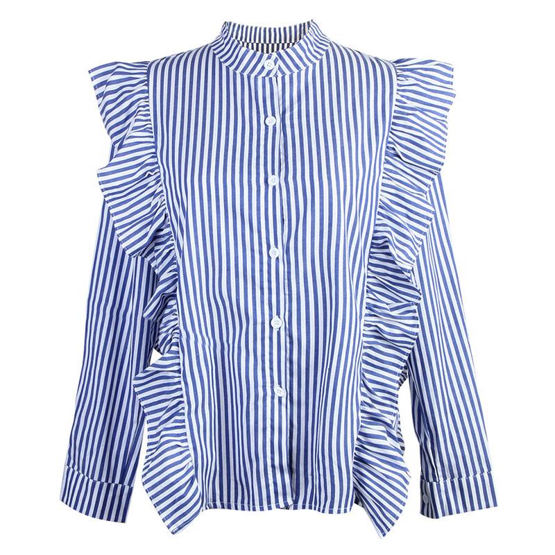 ブラウス フリル スタンド 長袖 春 オフィス 白 レディース シワになりくい ウォッシャブル 大人 |  | 08