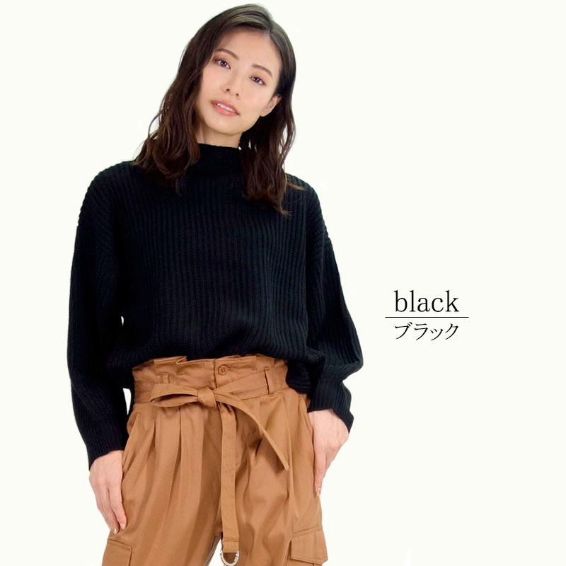 ニット プチハイネック トップス レディース 長袖 セーター プチプラ ボリューム袖 ボトルネック |  | 01