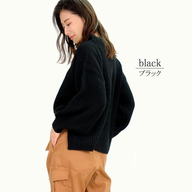 ニット プチハイネック トップス レディース 長袖 セーター プチプラ ボリューム袖 ボトルネック |  | 02