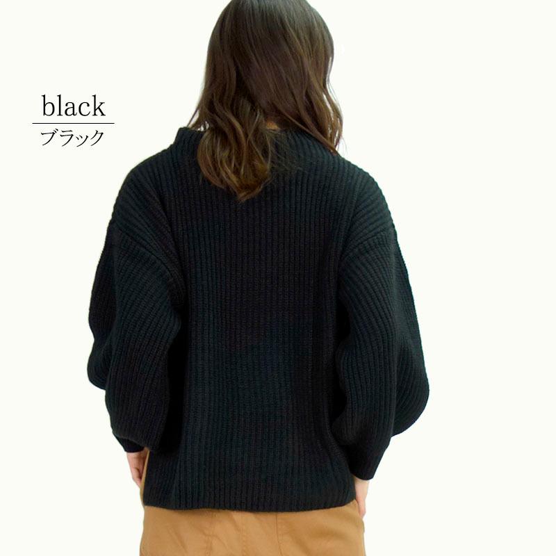 ニット プチハイネック トップス レディース 長袖 セーター プチプラ ボリューム袖 ボトルネック |  | 03