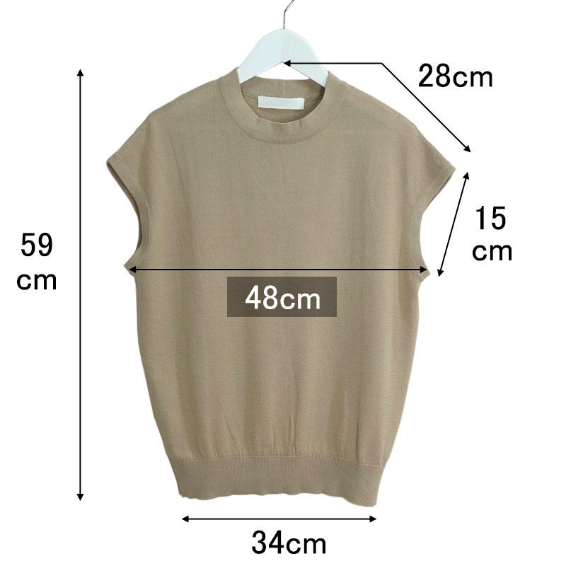 プチハイネック トップス レディース インナー フレンチスリーブ ハイネック ボトルネック ニット 涼感 シャリ感 |  | 12