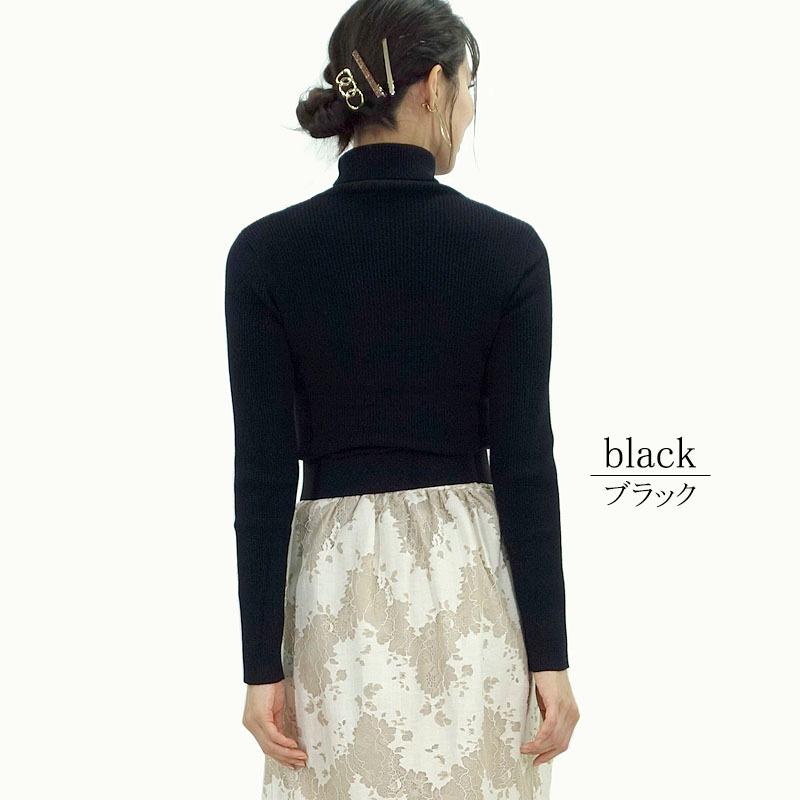タートルネック リブニット トップス レディース 長袖 ハイゲージリブ インナー レーヨン シンプル |  | 06