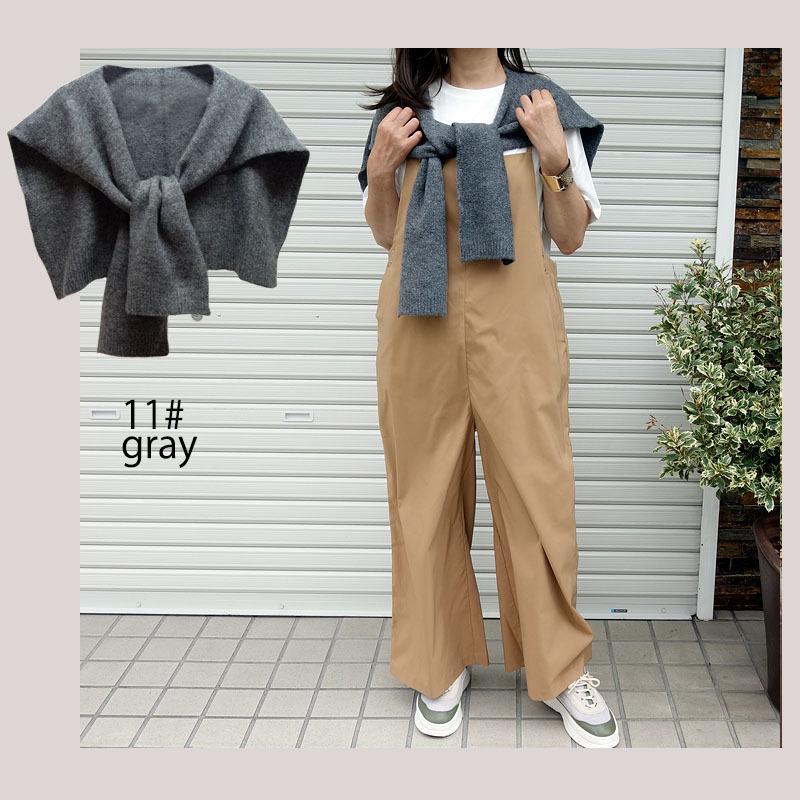 アンサンブルニット トップス レディース 長袖 肩掛け 2way ストレッチ ツイン セーター 杢 着回し |  | 17