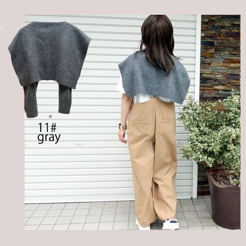 アンサンブルニット トップス レディース 長袖 肩掛け 2way ストレッチ ツイン セーター 杢 着回し |  | 18