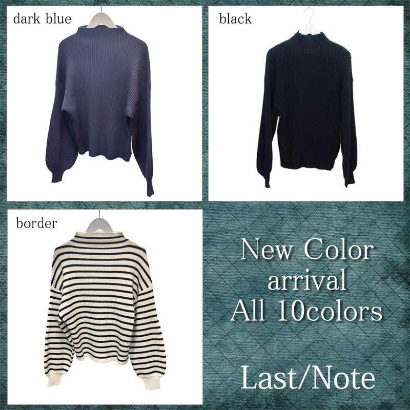 ニット レディース ハイネック リブ ボトルネック ボリューム袖 ハイゲージニット 上質 リブセーター 長袖 無地 |  | 18