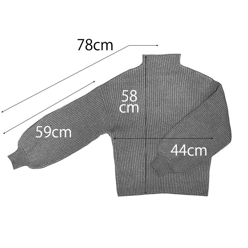 ニット レディース ハイネック リブ ボトルネック ボリューム袖 ハイゲージニット 上質 リブセーター 長袖 無地 |  | 19