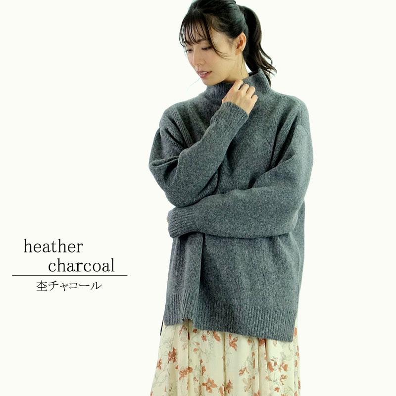 ニット トップス レディース 長袖 ハイネック タートルネック ボーダー 上質 リブ 杢 カジュアル ニット セーター |  | 03