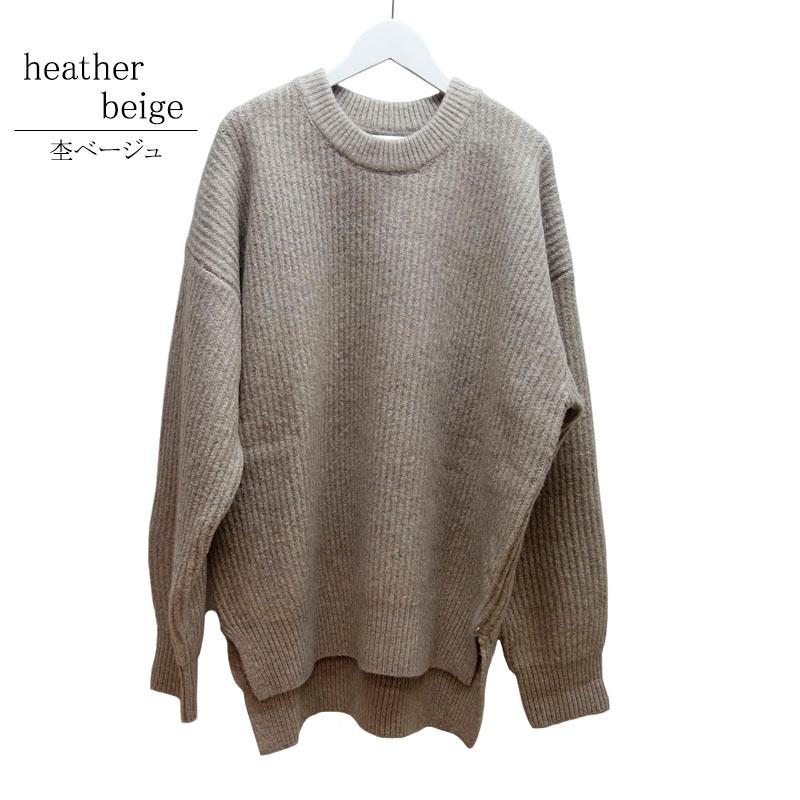 ニット トップス レディース 長袖 クルーネック リブ 杢 畔 畦 プルオーバー カジュアル ニット セーター 無地 |  | 08