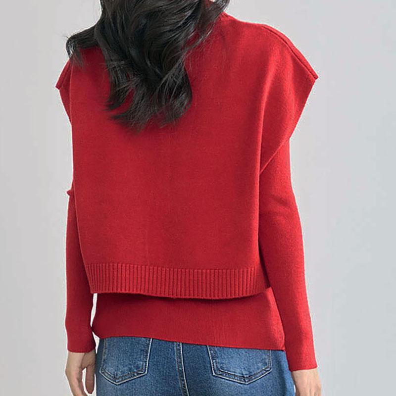 アンサンブルニット レディース ポンチョ ケープ クロップドニット 2way ベスト ハイネック クルーネック セーター 長袖 |  | 08