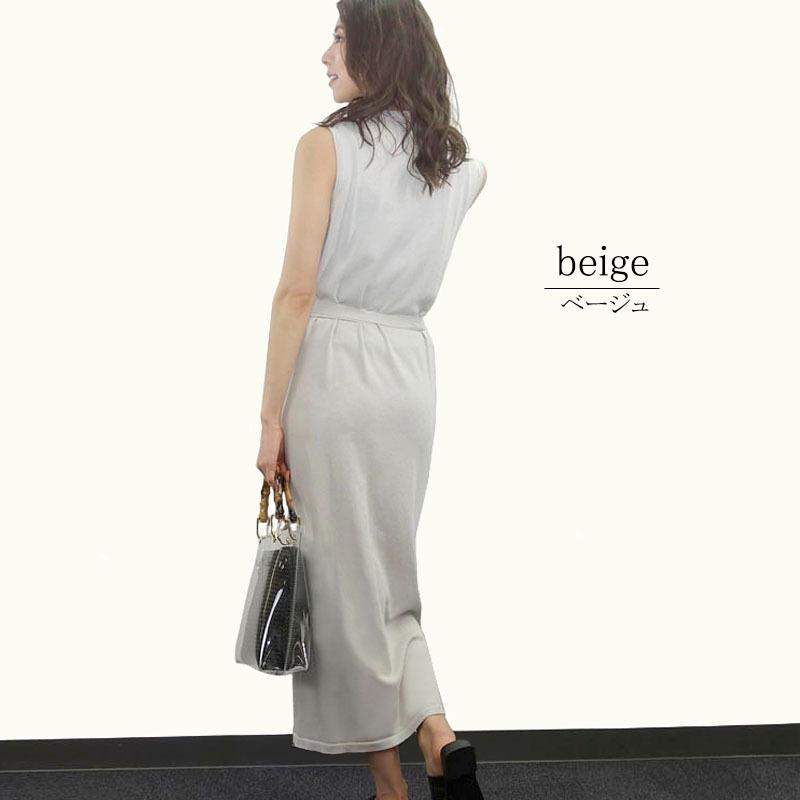 ニットワンピース レディース ロング ノースリーブ カシュクール ラップ 上質 高見え |  | 03