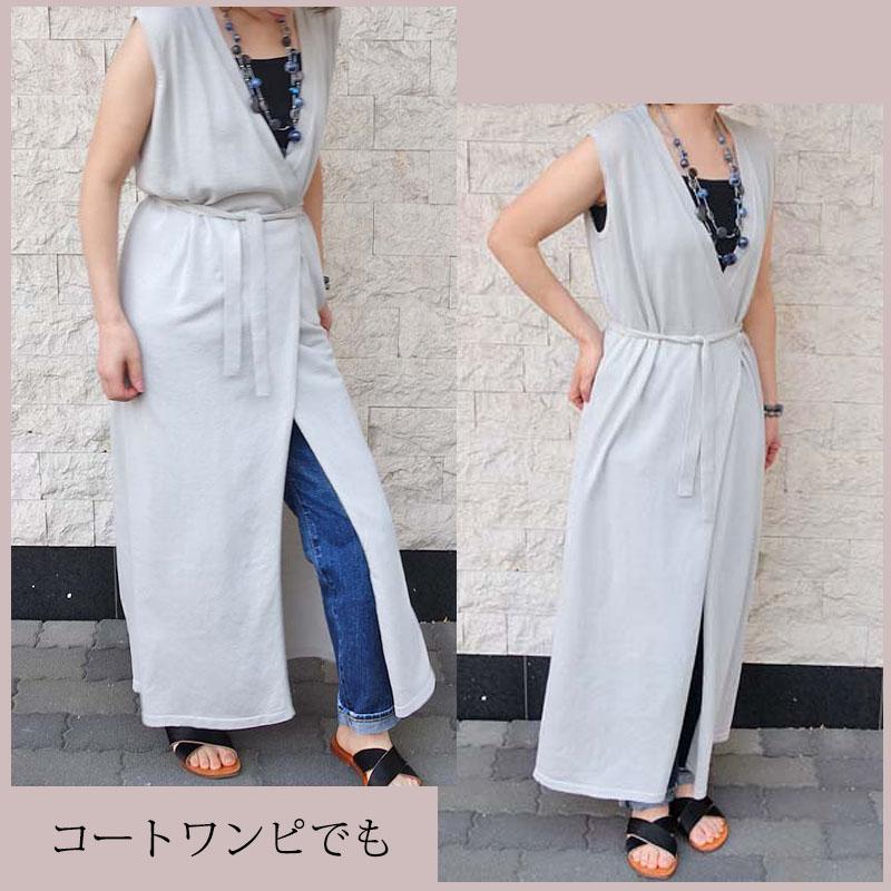 ニットワンピース レディース ロング ノースリーブ カシュクール ラップ 上質 高見え |  | 05