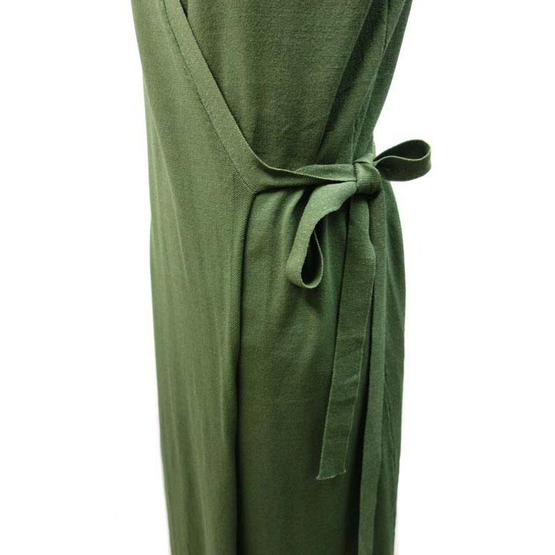 ニットワンピース レディース ロング ノースリーブ カシュクール ラップ 上質 高見え |  | 07