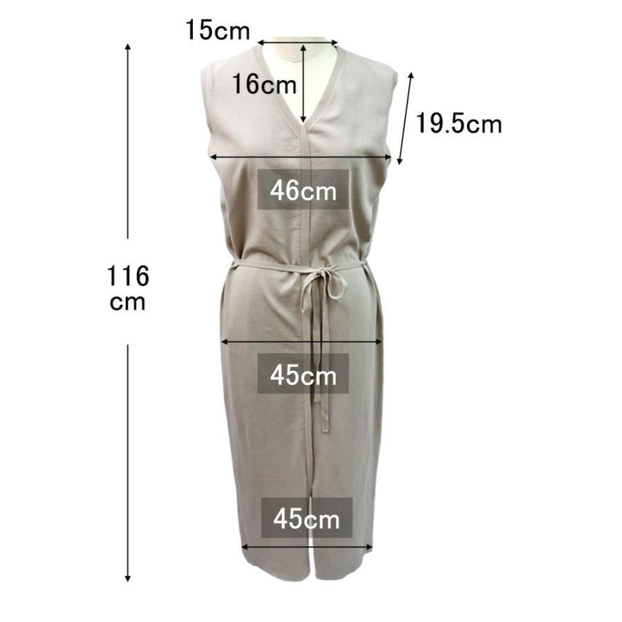 Vネック ニットワンピース レディース ノースリーブ ドロスト ミモレ丈 クールカジュアル スリット 高見え |  | 10