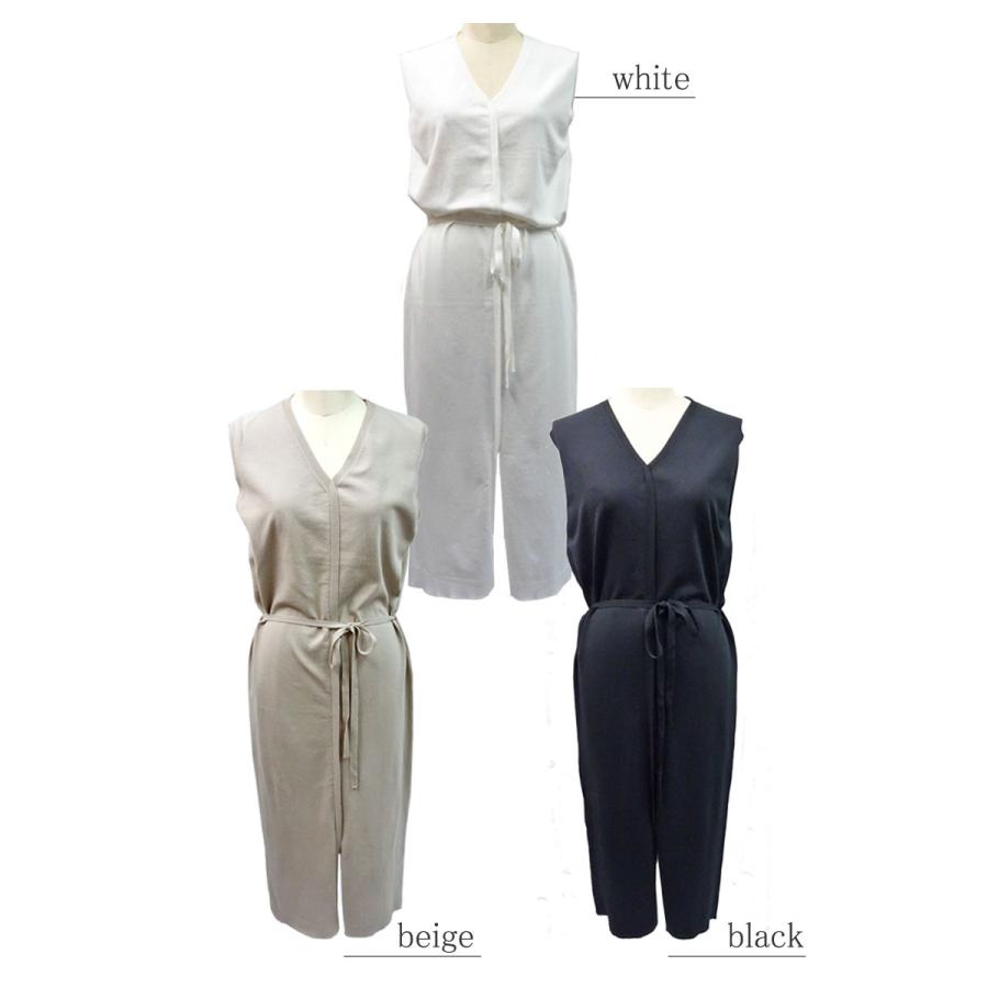 Vネック ニットワンピース レディース ノースリーブ ドロスト ミモレ丈 クールカジュアル スリット 高見え |  | 09