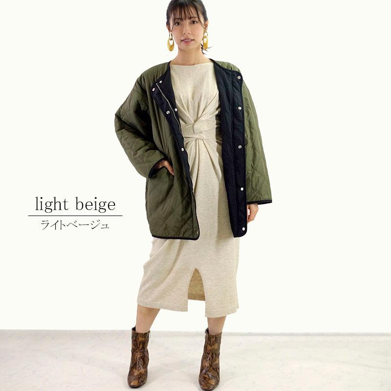 ニットワンピース レディース ロング スリット リボン ドレープ しわになりにく ハイゲージ 杢 上質 高見え |  | 05