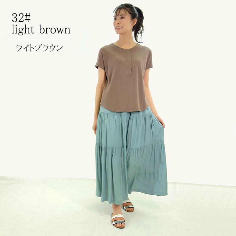 ワッフル カットソー トップス 半袖 レディース サーマル ワッフル生地 フレンチスリーブ ラウンドヘム 杢 Tシャツ |  | 11