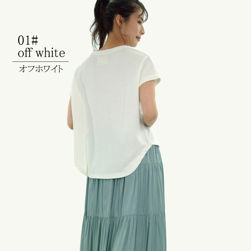 ワッフル カットソー トップス 半袖 レディース サーマル ワッフル生地 フレンチスリーブ ラウンドヘム 杢 Tシャツ |  | 03