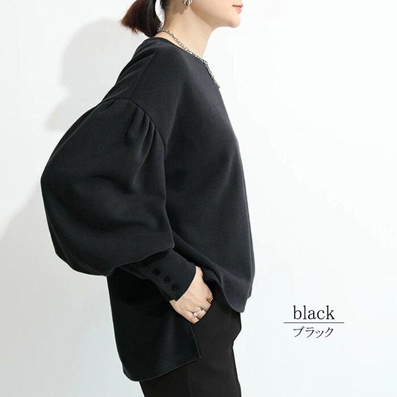 カットソー 長袖 レディース ニット ボートネック きれいめ カフス 上質 ランタンスリーブ ゆったり オフィスカジュアル |  | 16