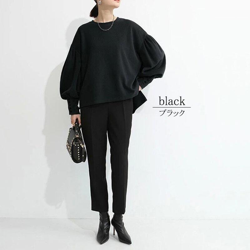 カットソー 長袖 レディース ニット ボートネック きれいめ カフス 上質 ランタンスリーブ ゆったり オフィスカジュアル |  | 18