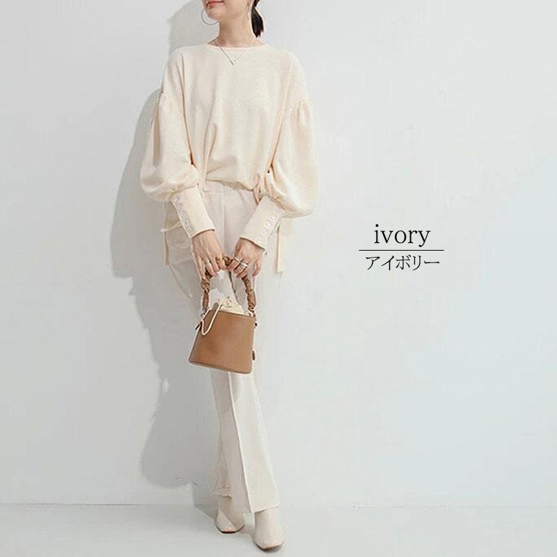 カットソー 長袖 レディース ニット ボートネック きれいめ カフス 上質 ランタンスリーブ ゆったり オフィスカジュアル |  | 03