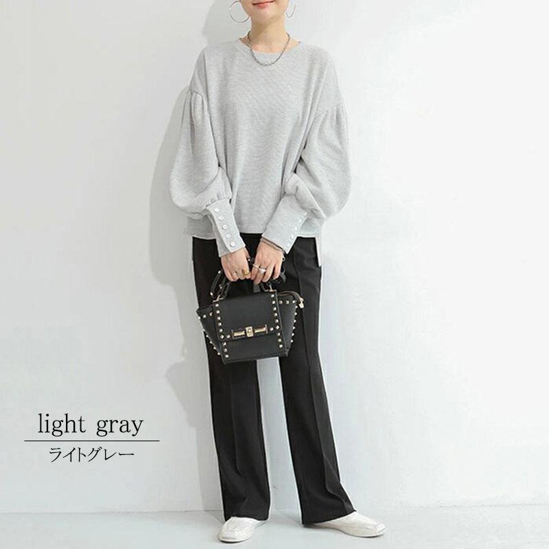 カットソー 長袖 レディース ニット ボートネック きれいめ カフス 上質 ランタンスリーブ ゆったり オフィスカジュアル |  | 09