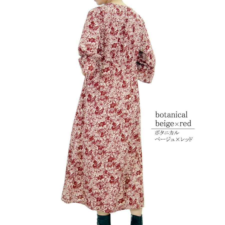 2wayワンピース レディース ロング ノーカラー 前開き Vネック 上品 レオパード柄 花柄 レイヤード レトロ |  | 12