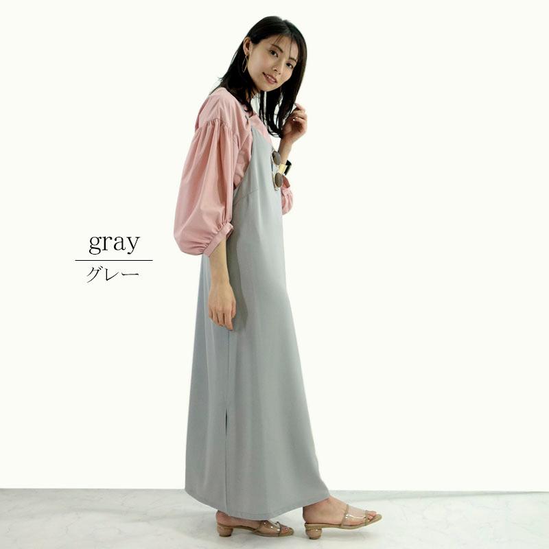 キャミワンピース レディース ロング レイヤード ジャンパースカート しわになりにくい 体型カバー 上質 |  | 08