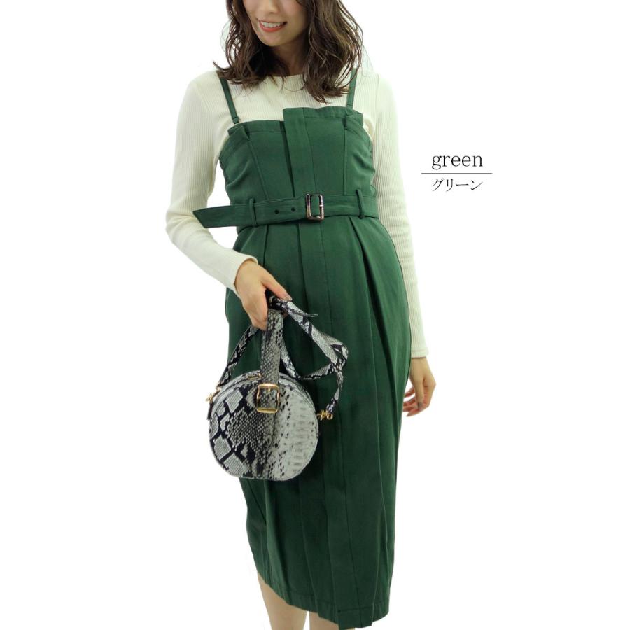 ジャンパースカート ワンピース レディース キャミワンピース ジャンスカ ミモレ ベアトップ レイヤード 上質 |  | 02