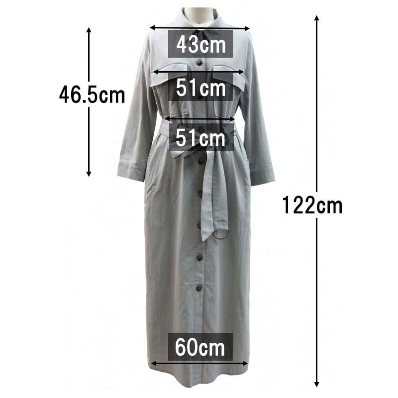シャツワンピース レディース ロング 2WAY 七分袖 ベルテッド ミリタリー 羽織り ベルト付き リネンライク |  | 16