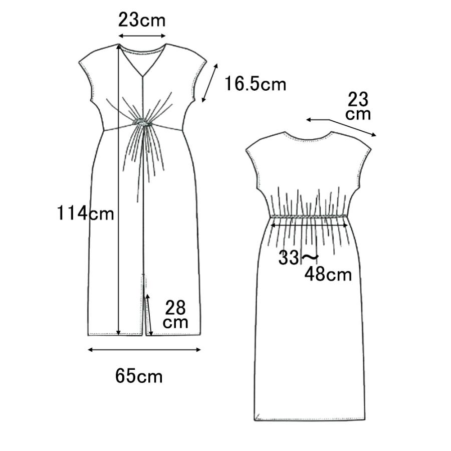 ロングワンピース レディース ドレープ リネンライク カジュアル 上質 フレンチスリーブ スリット 高見え dress |  | 15