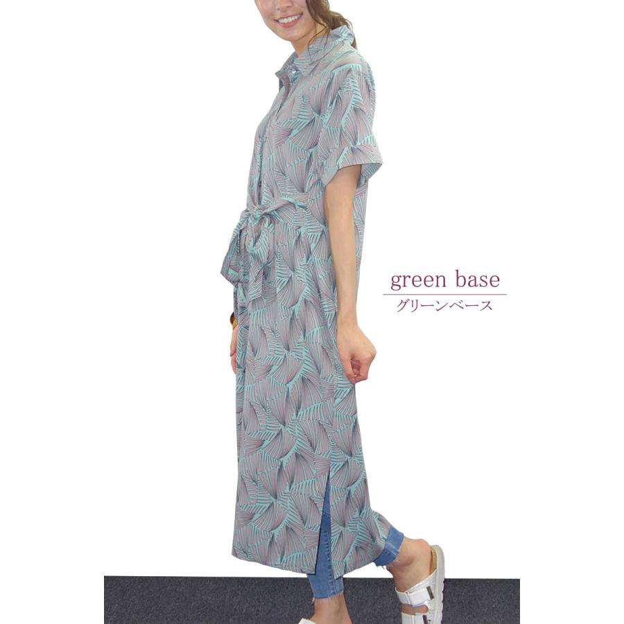 プリントワンピース レディース ロング 半袖 幾何柄 マキシ ドレープ しわになりにくい リゾート 高見え dress |  | 13