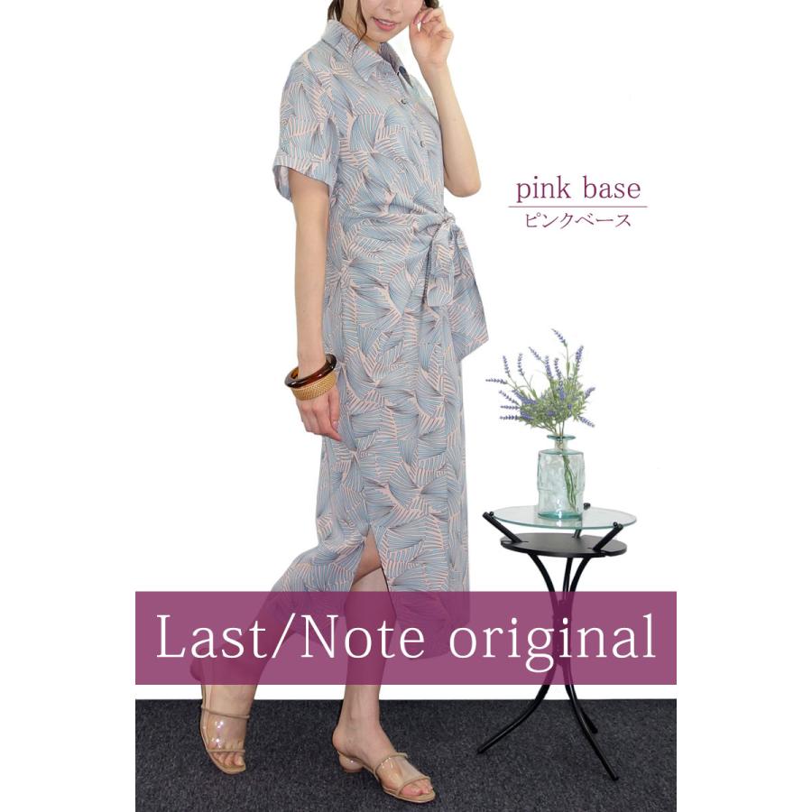 プリントワンピース レディース ロング 半袖 幾何柄 マキシ ドレープ しわになりにくい リゾート 高見え dress |  | 09