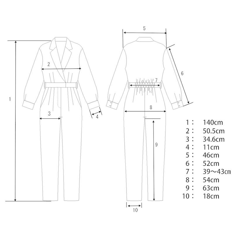 オールインワン コンビネゾン 長袖 レディース きれいめ ビジネス ジャンプスーツ テーラード ウエストゴム 抜け感 |  | 12
