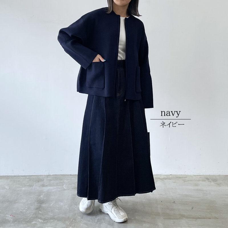 ジャケット ブルゾン レディース ランタンスリーブ ニット ノーカラー クルーネック ニットカーディガン |  | 12