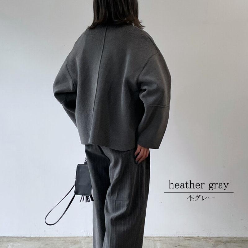 ジャケット ブルゾン レディース ランタンスリーブ ニット ノーカラー クルーネック ニットカーディガン |  | 09