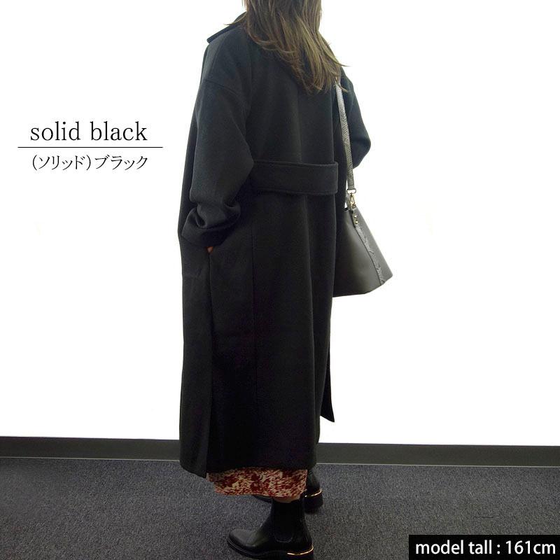 チェスターコート レディース ロング ソリッド サイドスリット フェイクウール 杢調 高見え |  | 12