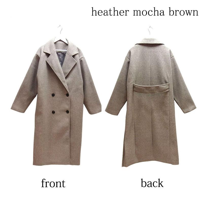チェスターコート レディース ロング ソリッド サイドスリット フェイクウール 杢調 高見え |  | 16