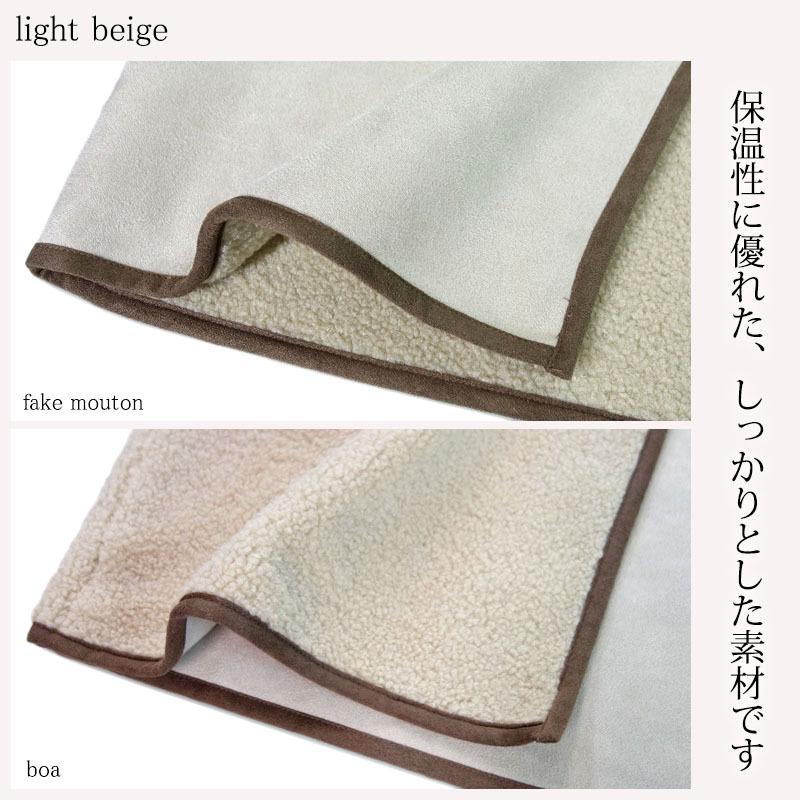 フェイクムートン ボア リバーシブルコート ブルゾン レディース 防寒 ミドル丈 2way ビッグシルエット ノーカラー |  | 12