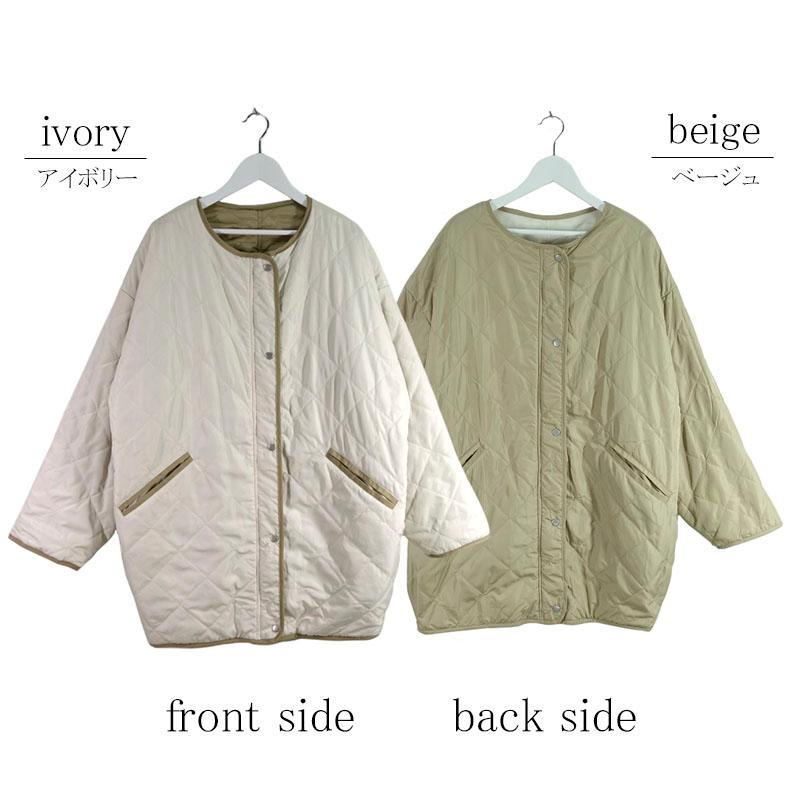 キルティング リバーシブルコート レディース ミドル丈 キルト ショート ビッグシルエット 軽量 |  | 17