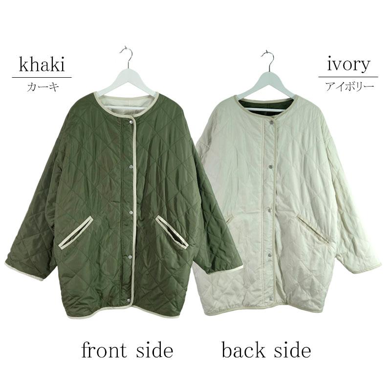 キルティング リバーシブルコート レディース ミドル丈 キルト ショート ビッグシルエット 軽量 |  | 18