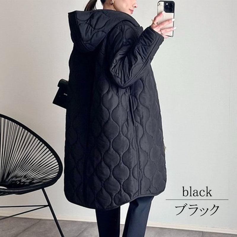 コート レディース キルティング コート 2way ひょうたんキルト ロングコート ミドルコート 中綿ジャケット フード 防寒 ダウン風キルティング |  | 03