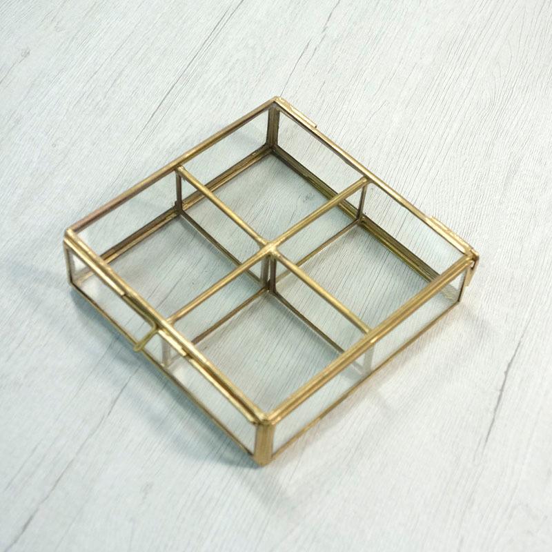 アクセサリーケース 真鍮 4BOX ガラスケース ジュエリーボックス 収納 整理用品 小物入れ インテリア雑貨 コンパクト BRASS |  | 02