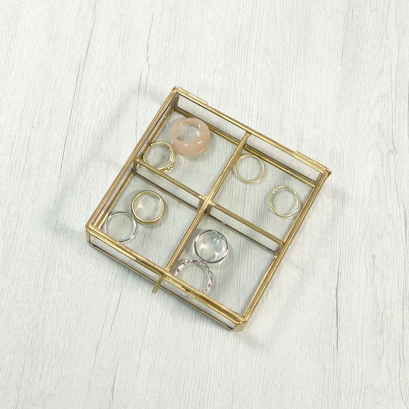 アクセサリーケース 真鍮 4BOX ガラスケース ジュエリーボックス 収納 整理用品 小物入れ インテリア雑貨 コンパクト BRASS |  | 03