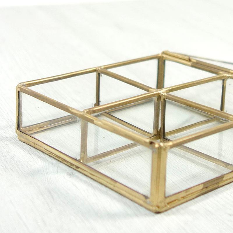 アクセサリーケース 真鍮 4BOX ガラスケース ジュエリーボックス 収納 整理用品 小物入れ インテリア雑貨 コンパクト BRASS |  | 05