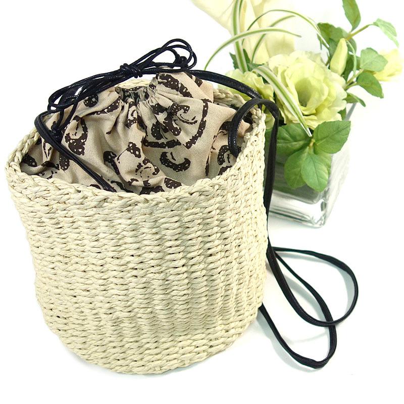 巾着型ミニバック レディース 編み込み ポーチ ミニバック エスニック カジュアル 散歩 軽量 ナチュラル |  | 02