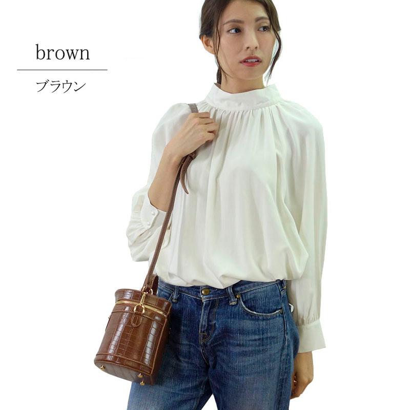 バニティバッグ レディース 2way ショルダーバッグ ハンドバッグ 小さめ バケツ型 手提げ クロコダイル柄 エンボス加工 |  | 03