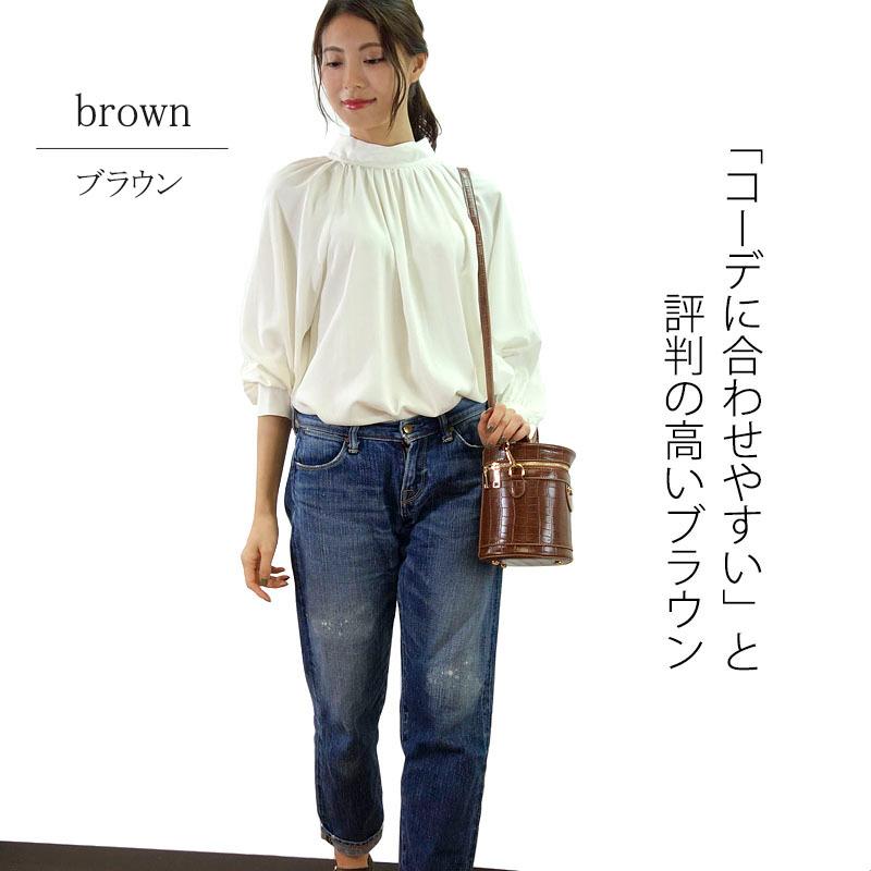 バニティバッグ レディース 2way ショルダーバッグ ハンドバッグ 小さめ バケツ型 手提げ クロコダイル柄 エンボス加工 |  | 04